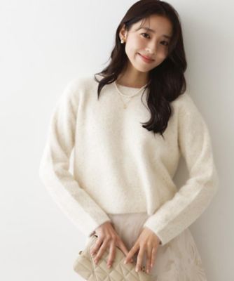 フォックス混／軽い着心地】ショート丈ニットトップス