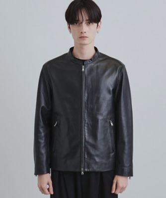 希少♡ダナキャランニューヨーク シングルライダースジャケット ラムレザー 送料無料】【本革】ラムレザーシングルライダース