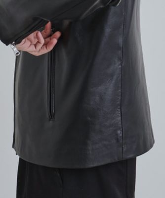 極美品　タケオキクチ　シングル　ラムレザー　ライダースジャケット　羊革　L 黒 tk.TAKEO KIKUCHI 革ジャン ライダース ラムレザーシングル