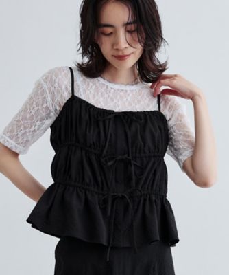 GALLEST (Women)/ギャレスト 【セットアップ可能】スクエアサッカービスチェ【洗える/カセット服/夏服】(2002508736)