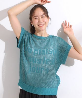 【SALE】SHOO LA RUE (Women)/シューラルー【2点セット/S-LL】ラメメッシュロゴニットセット(2002508754) アオ092 トップス【三越伊勢丹/公式】