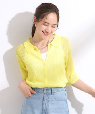ZERO HALLIBURTON｜レディL｜半袖サマーニット｜ベージュ•ブラウン Heather ニット セーター シャギーニット（半袖） 573227