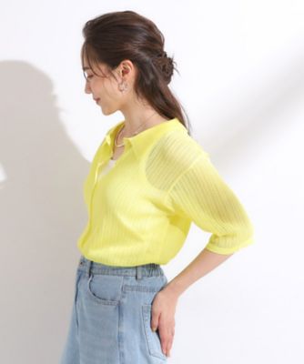 トイロメライ❁⃘*.゜ 新品☆ PAMIE kon sheer ニット セール】ラメメランジ透かし編みプルオーバー（ニット/セーター