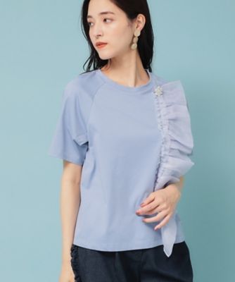 【オーガンジーラッフル】大人フェミニンＴシャツ（２００２５０８７６３）