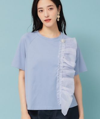 【オーガンジーラッフル】大人フェミニンＴシャツ（２００２５０８７６３）