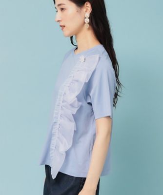 【オーガンジーラッフル】大人フェミニンＴシャツ（２００２５０８７６３）
