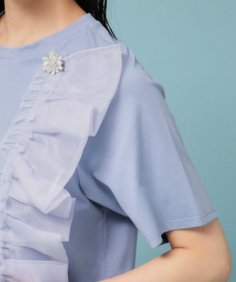 【オーガンジーラッフル】大人フェミニンＴシャツ（２００２５０８７６３）