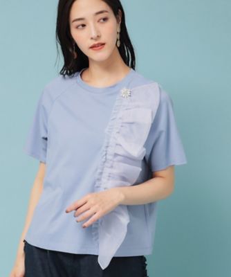 【オーガンジーラッフル】大人フェミニンＴシャツ（２００２５０８７６３）