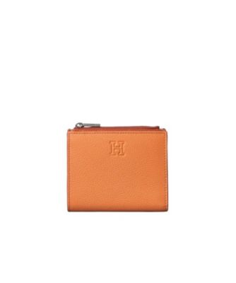 HIROFU「ヒロフ」オレンジ レザー 二つ折り財布 ピウメノ】二つ折り財布 レザー コンパクトウォレット 本革（商品番号