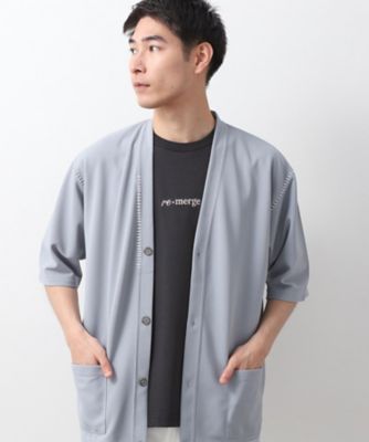 THE SHOP TK (Men)/ザ ショップ ティーケー ツイルステッチ半袖カーディガン【洗濯機OK/接触冷感】(2002508831)