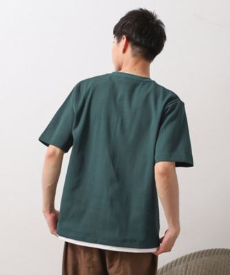 ランダムワッフル半袖Ｔシャツ　【洗濯機ＯＫ】（２００２５０８８３６）