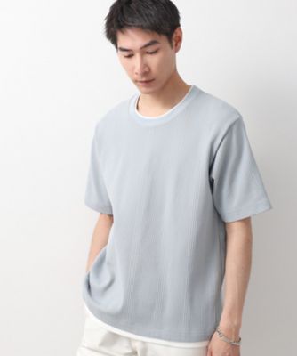 ランダムワッフル半袖Ｔシャツ　【洗濯機ＯＫ】（２００２５０８８３６）