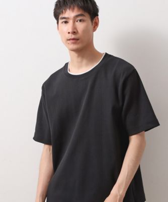 ランダムワッフル半袖Ｔシャツ　【洗濯機ＯＫ】（２００２５０８８３６）