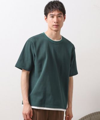 ランダムワッフル半袖Ｔシャツ　【洗濯機ＯＫ】（２００２５０８８３６）
