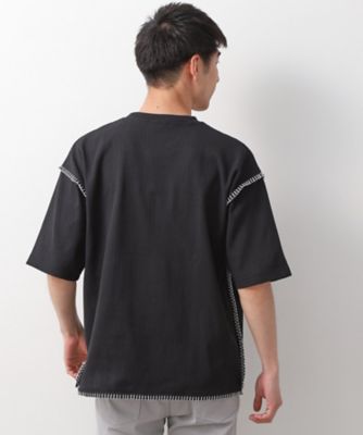 ステッチ刺繍半袖Ｔシャツ　ビックシルエット（２００２５０８８３７）