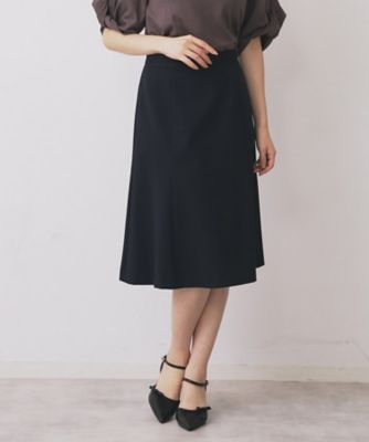 index (Women)/インデックス 《S-3Lサイズ》ストレッチセミフレアスカート/セットアップ対応【洗える/イージーアイロン】(2002508840) アオ094 ひざ丈スカート【三越伊勢丹/公式】
