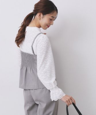 ウールライクストレッチキャミビスチェ／セットアップ対応【洗濯