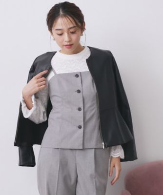 ウールライクストレッチキャミビスチェ／セットアップ対応【洗濯機OK