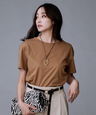 接触冷感／コットン100／洗える／Tシャツ】半袖天竺プル