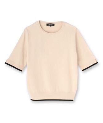 極美品！2025モデル！UNTITLED (アンタイトル) 5分袖クルーニット アンサンブル可／薄手／洗える】5分袖クルーニット