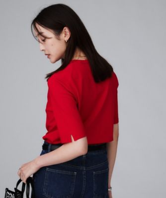 極美品！2025モデル！UNTITLED (アンタイトル) 5分袖クルーニット アンサンブル可／薄手／洗える】5分袖クルーニット