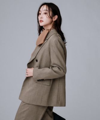 セットアップ可】ウールライク ダブルブレストジャケット