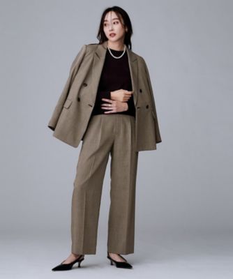 セットアップ可／洗える】ウールライク ワイドパンツ