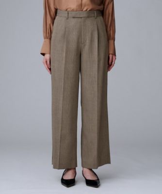 セットアップ可／洗える】ウールライク ワイドパンツ