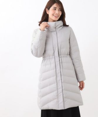 SS－4Lサイズ／ウエスト調整可】フーデッドロングダウンコート