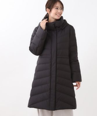 SS－4Lサイズ／ウエスト調整可】フーデッドロングダウンコート