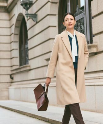 選べる6色】テーラードカラーロングウール混コート