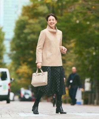 衿が顔に当たらない◎】スタンドネックミドルコート