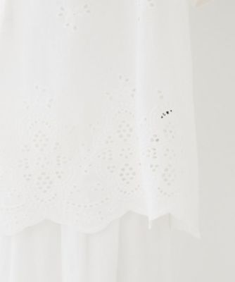【セットアップ可／コットン１００】スカラップ刺繍ブラウス（２００２５１９３３７）
