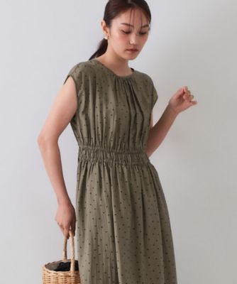 ドットプリントワンピース【洗濯機洗い可】（2002519364