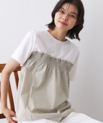 メランジテックコットンジャージーTシャツ コットンジャージー トリムTシャツ | maison TOMORROWLAND