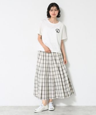 ウエストゴム・洗える】オンブレーチェック柄スカート