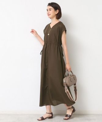 【SALE】Dessin (Women)/デッサン ウエストドロスト付きチェック柄ワンピース(2002525419) チャ044 ワンピース・ドレス【三越伊勢丹/公式】