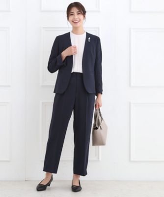 美品　リフレクト 大きいサイズ　レディース　ノーカラー　ジャケット　LL XL SS－4Lサイズ／通勤／セットアップ可】ノーカラージャケット