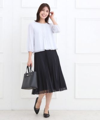 SS－4Lサイズ】シフォンジョーゼットプリーツスカート
