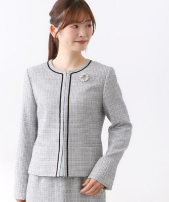 日本製★reflect★WOMENS★フォーマルツイードスーツ★ M ★ブラック girl-k_flo-fu-212