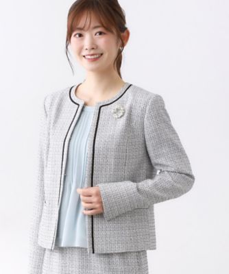 ＜Reflect (Women)＞【フォーマル／入卒／セットアップ可】ツイードジャケット（２００２５２６０５０）