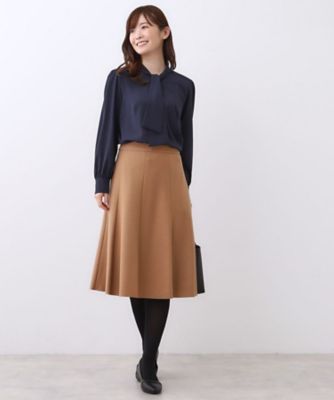 リフレクト 2点セット¥38830 ボウタイブラウス　スカート きちんと見え／通勤／セレモニーにおすすめ◎】ドット柄ボウタイ
