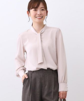 Reflect (Women)/リフレクト【きちんと見え/通勤/セレモニーにおすすめ◎】ドット柄ボウタイブラウス(2002526055) ピンク070 トップス【三越伊勢丹/公式】