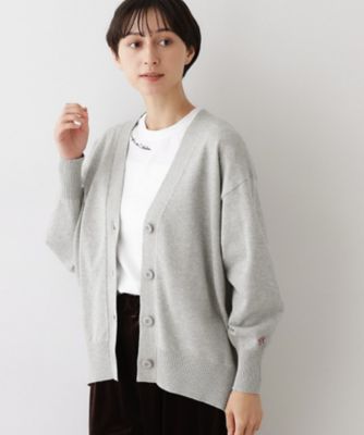 洗える】ジャカード編みVネックカーディガン（2002526227