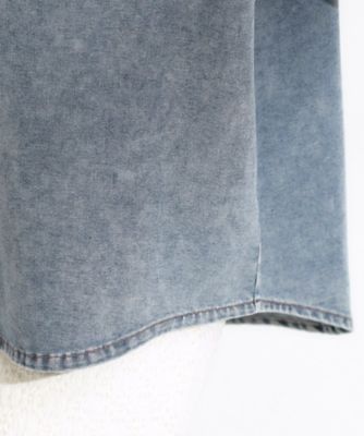 【Ｓ－ＬＬ】こなれ感ある着こなしに　ケミカルウォッシュ５分袖デニムシャツ（２００２５２６５９８）