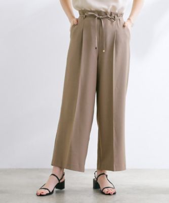 pearlygates ワイドパンツ bottoms-02202 ワッシャーワイドパンツ ライトカーキ | L