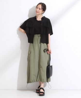 S－LL】一枚でサマ見え チュールドッキングシャツ