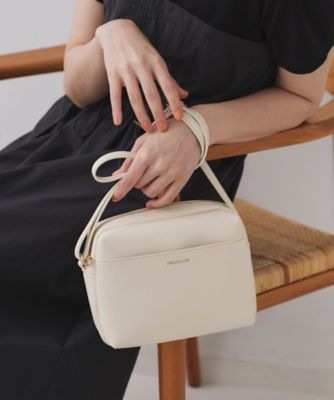 長さ調節可能】ラウンドスクエアマチ付きミニショルダーバッグ