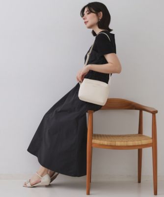 長さ調節可能】ラウンドスクエアマチ付きミニショルダーバッグ