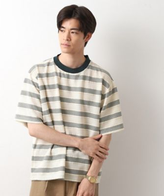 変形ボーダー半袖Ｔシャツ【洗濯機ＯＫ】（２００２５２６８９０）